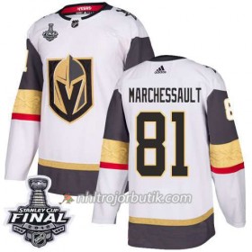 Män Ishockey Vegas Golden Knights Tröja Jonathan Marchessault 81 2018 Stanley Cup Final Patch Adidas Vit Authentic